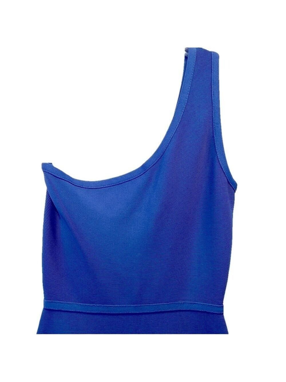 BCBG MAXAZRIA Dress, SZ XS, PTP 14”, L 37”, Body hugging shape, beautiful Blue - Picture 6 of 12